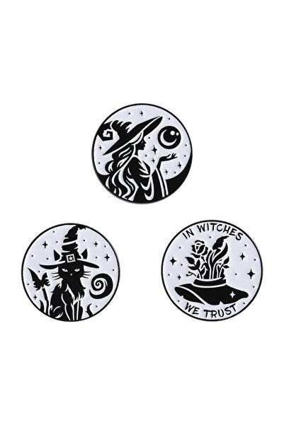 Choice AB2601 دبابيس مينا على شكل ساحرات نثق بهن، دبابيس ساحرة على شكل قطة سو...