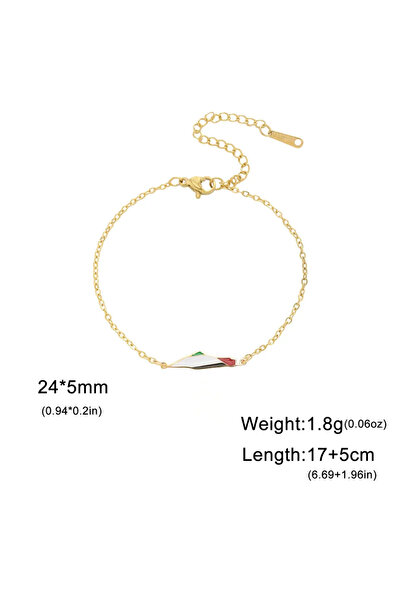 Choice سوار سحر خريطة فلسطين Skyrim باللون الذهبي 17-22 سم من الفولاذ المقاوم...