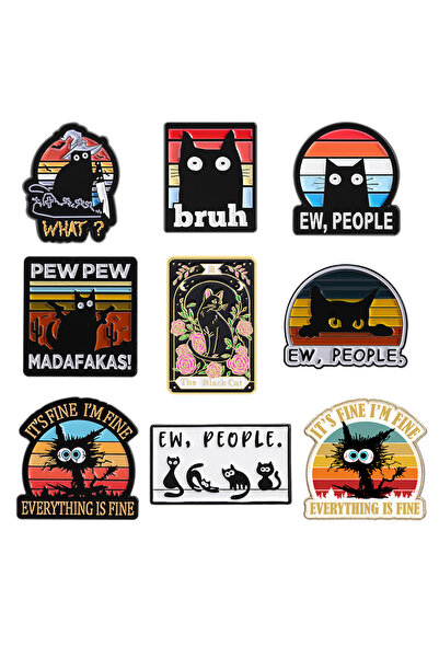 Choice AN085-9 2-9 قطعة/مجموعة بروش شخصية لعبة أنمي كرتونية دبابيس مينا قطة محظوظة لطيفة رائد فضاء صاروخ