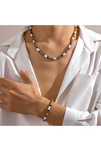 Choice Set 2Pcs/Set Fashion Vintage Rustic Wooden Beaded African Necklace Bra...