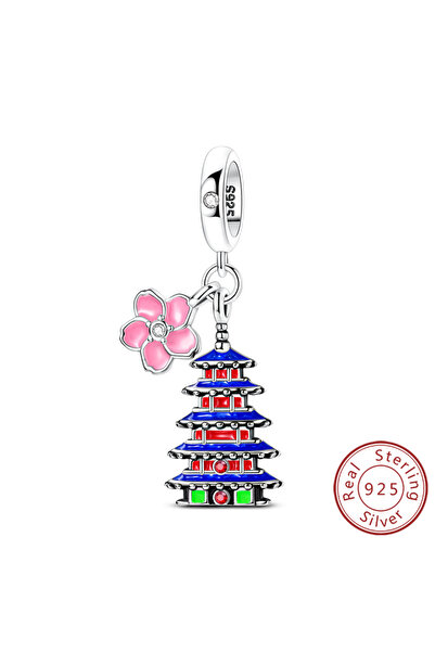 Choice KTC1847-1 خرز أصلي من الفضة الإسترلينية عيار 925 على شكل قلعة إيفل في ...