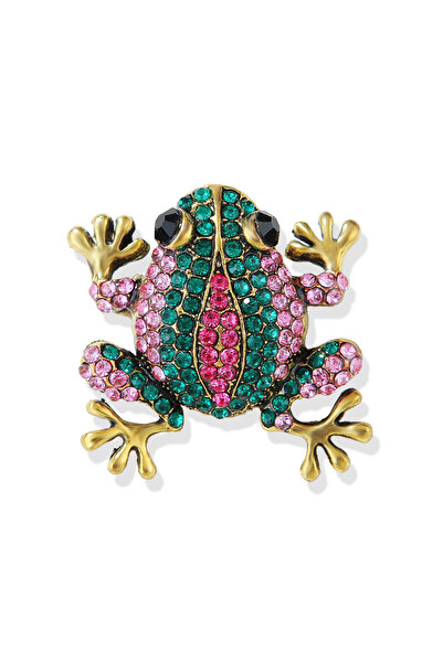 Choice 1 دبوس ضفدع جديد من حجر الراين للنساء دبوس بروش حيواني أنيق دبوس معطف ...