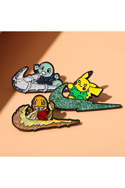 Miniso X00476-01-03 2-6PCS/SET Anime Pokémon Brooch Cute Kuromi Cinnamon Dog Red Purple Beast Pikachu Snorl