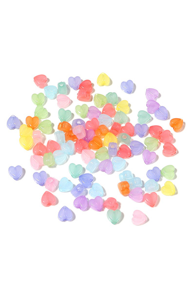 Choice1 Heart 8mm 100Pcs 100/200pcs Candy Color Heart Star Shape Acrylic Bead...
