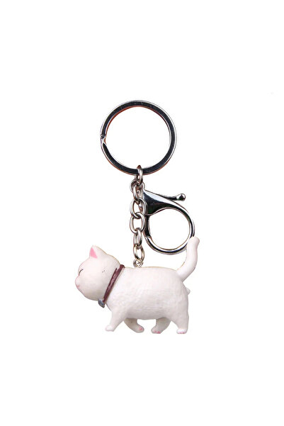 Choice 4.6x4cm Type1 Cute Cartoon Japanese Cat Keyring Round Rolling Simple C...