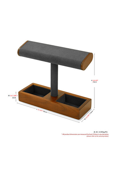 Choice حامل رمادي غامق منظم مجوهرات خشبي من Oirlv لعرض الساعات وقلادة وأسورة ...