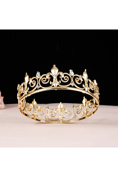 Choice تاج ملكي للرجال من الذهب العتيق، تاج الملكة، إكسسوارات حفلات الزفاف، ت...