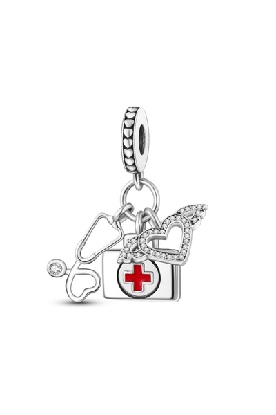 Choice KJC274 خرزات قلادة سماعة الطبيب الأصلية من الفضة الإسترلينية عيار 925 ...