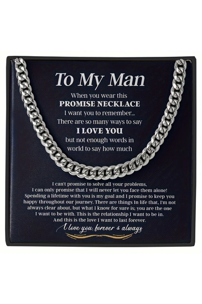 Choice قلادة سلسلة كوبية عالية الجودة بطول 55 سم لرجلي، هدية لرجلي، قلادة وعد...