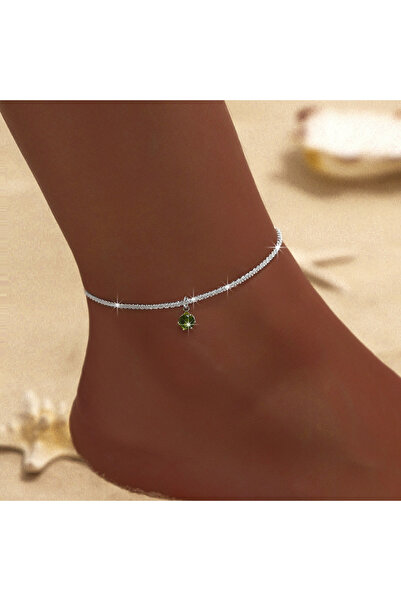 Choice أساور خلخال من الزركونيوم المطلي بالفضة عيار 925 من طبقة واحدة للنساء ...