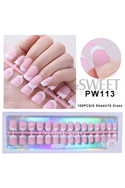 Choice PW113 150/160 قطعة أظافر صناعية قصيرة مربعة الشكل بأطراف من الجل الناع...