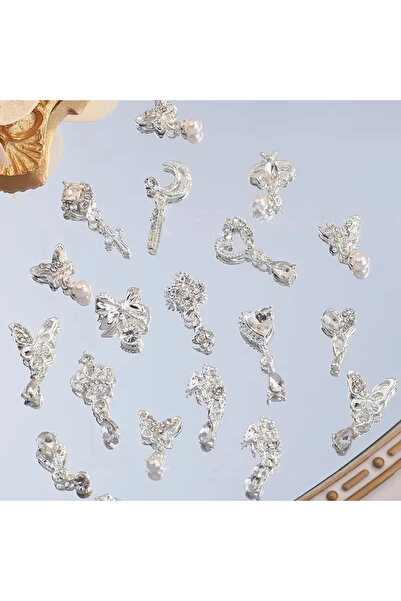 Choice 10 قطع عشوائية 10 قطع جديدة من فن الأظافر سبيكة مجوهرات ألماس سحر إكسس...