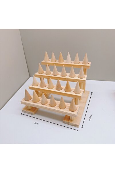 Choice 4 Layers 2/3/4 Layers Wood Cone Ring Display Stand Finger Rings Holder...