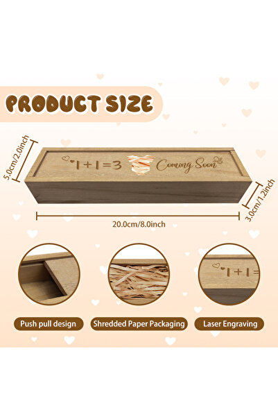 Choice AECH02-17660 هدايا إعلانية خشبية للحمل، صندوق تذكاري لاختبار الحمل مع ...