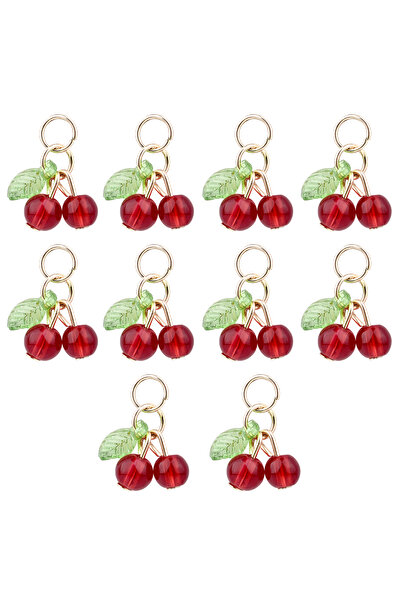 Choice 1649746-01 10 قطع/مجموعة قلادة زجاجية لطيفة على شكل كرز وإكسسوارات فوا...