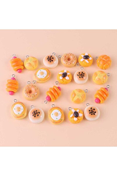 Choice مزيج 10 قطع 10 قطع محاكاة الطعام الخبز المحمص الكعك قلادة سحر DIY الخب...