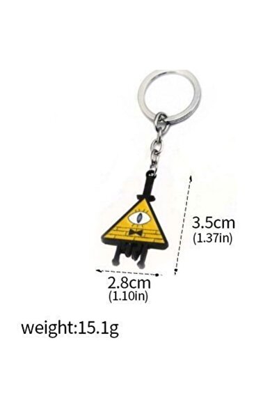 Miniso K00346 سلسلة مفاتيح أنيمي غرافيتي فولز ديبر باينز مابل باينز بيل سايفر المثلث الذهبي المينا المعدني