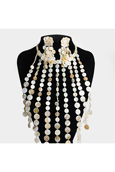Choice Set ZAA Trendy Shell Tassel Necklace Earrings Set For Women Bohemia Ha...