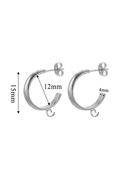 Choice Z1086S15 10pcs Stainless Steel C Shape Hoop Earrings For Jewelry Makin...