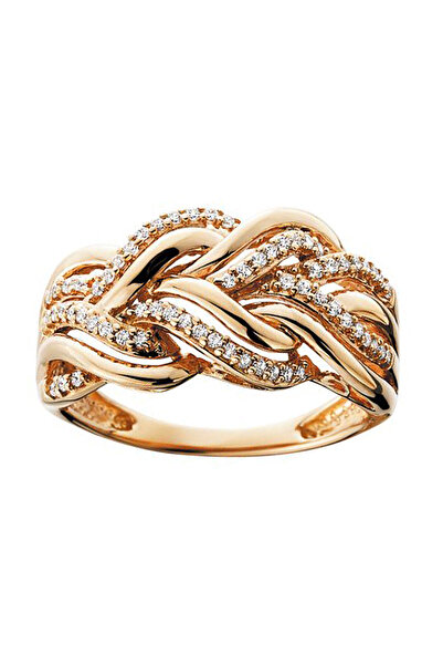 Choice 7 خواتم ذهبية اللون من هويتان، بتصميم ملتوي فاخر مرصع بأحجار الزركونيا...