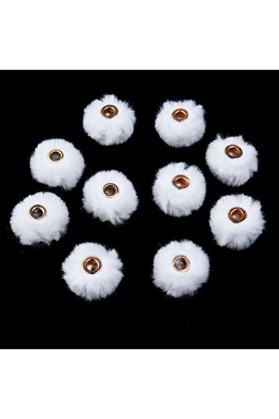 Choice 10 قطع من خرزات كرات الفراء المحشوة باللون الأبيض، خرزات بوم بوم متعدد...