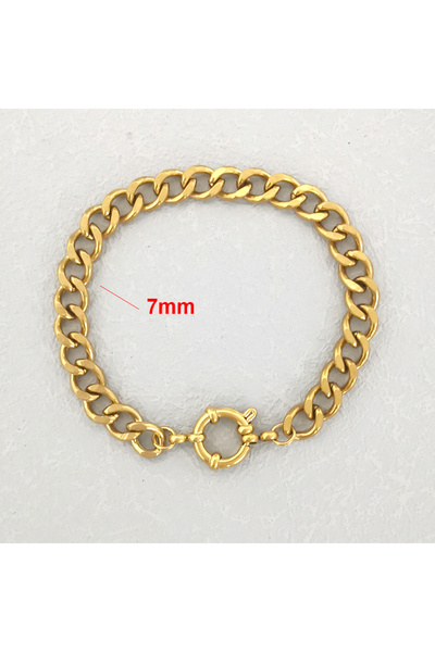 Choice Bracelet 18cm Y10 7mm Gold QMHJE Stainless Steel Bracelet Women Men An...
