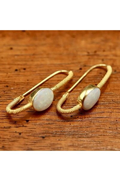 Choice أقراط نسائية كلاسيكية من حجر القمر واللؤلؤ الفيروزي E1229B-opal، أقراط...