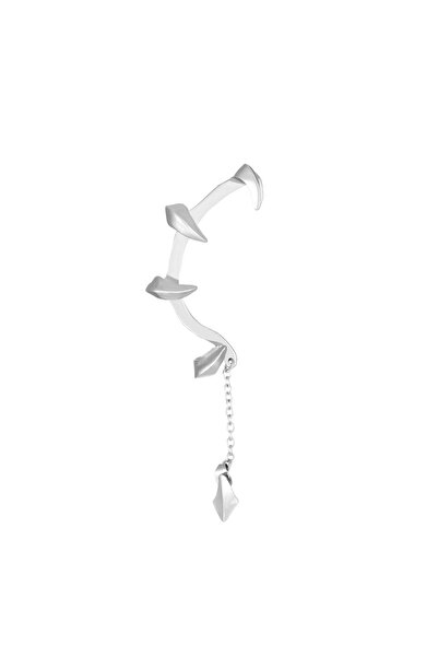 Choice Steel color 1PCS Golden Bramble Spine Ear Cuff - Unique Skeleton Design Metal Ear Clip for Men and W