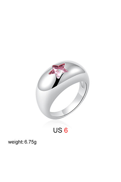 Choice T250 7 خواتم نسائية أنيقة من الفولاذ المقاوم للصدأ على شكل نجمة ممتلئة...