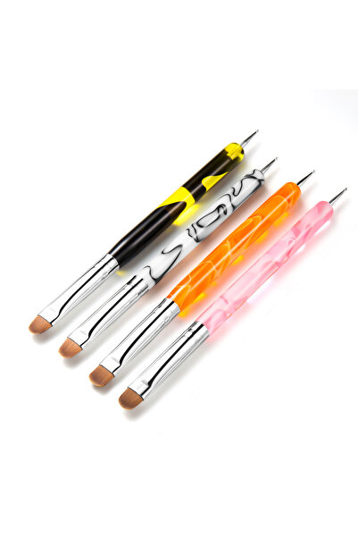 Choice مجموعة من 4 قطع، 1/4/8 فرشاة فنية للأظافر الفرنسية، قلم نقط أظافر بمقب...