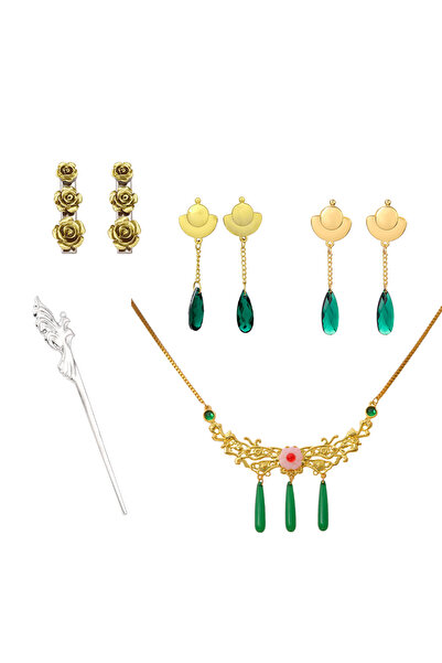 Choice 5 قطع من قلادة وأقراط كوسبلاي ماوماو من أنمي مذكرات الصيدلية للنساء وا...