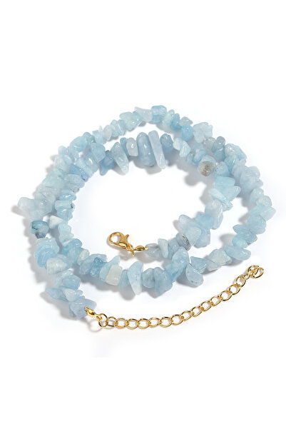 Choice 43cm Style 11 Natural Blue Stone Choker Necklace Irregular Healing Gra...