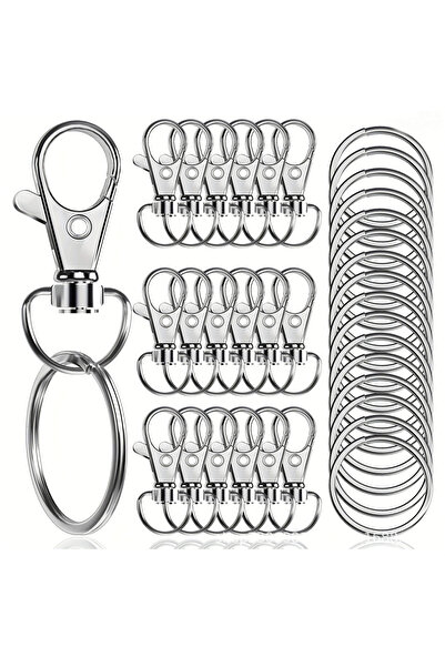 Choice silver color 100PCS Keychain Hooks with 50pcs Key Rings 50pcs Swivel L...