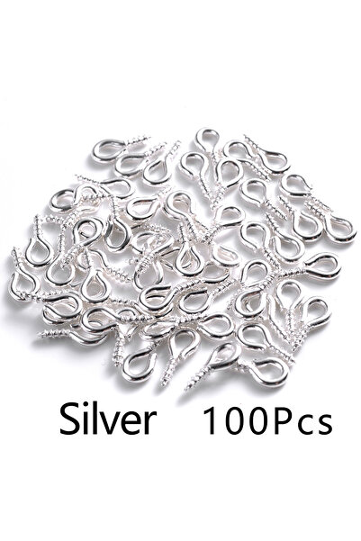Choice 2 100Pcs 4x8mm Small Tiny Mini Metal Eyepins Hooks Eye Pins Eyelets Sc...