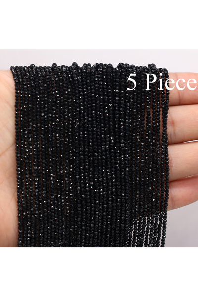 Choice black black 5 Piece 2mm Black Natural Stone Semi-precious Spinel Loose...