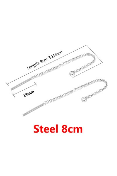 Choice فولاذ 8 سم 10 قطع من الفولاذ المقاوم للصدأ شرابة خيط قطرة أقراط متدلية...