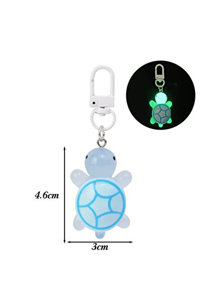 Choice about 4.6x2x3cm 1PC Blue Cartoon Luminous Colored Turtle Pendant Keych...