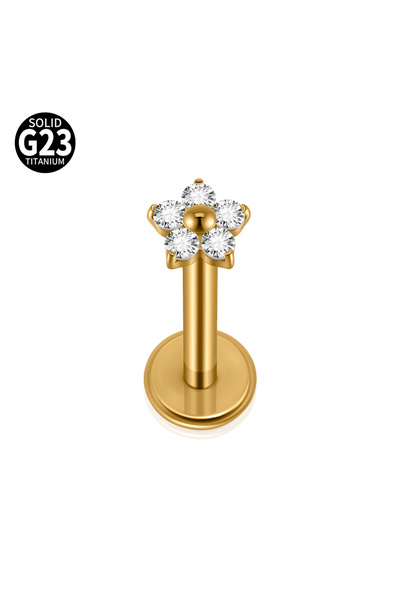 Choice قطعة واحدة 1.2 × 8 مم 3.4 مم ذهبية قطعة واحدة من ثقب الشفاه من التيتان...