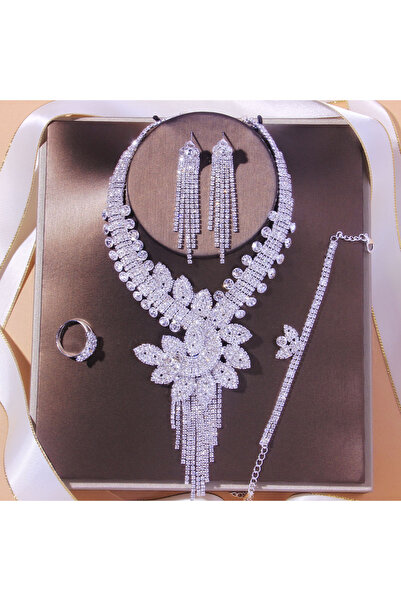 Choice T-1 Stonefans Luxury Flowers Rhinestone Bridal Jewelry Sets for Women ...