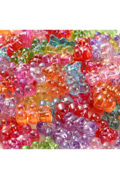 Choice مزيج عشوائي من 30 قطعة 11 × 18 مم من خرز الدب الشفاف المختلط مع فاصل أ...