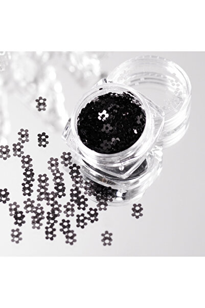 Choice زهور سوداء، علبة واحدة من جليتر الأظافر باللونين الأبيض والأسود، لتزيي...