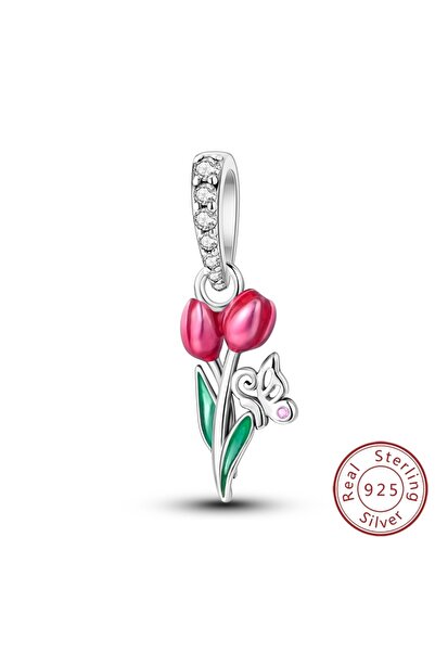 Choice KSC085 سحر قلادة خرز أصلية من الفضة الإسترلينية عيار 925 على شكل زهرة ...