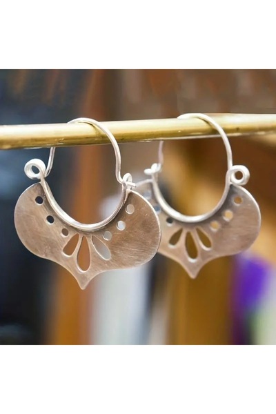 Choice أقراط دائرية بتصميم قلب فضي إبداعي على الطراز البوهيمي القديم من الطرا...