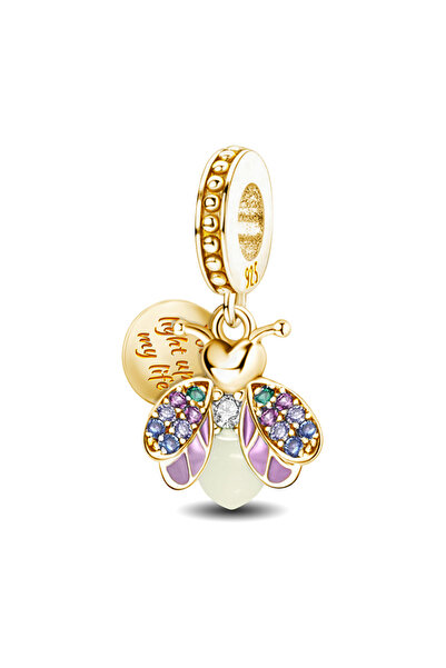 Choice TCE0473J1 925 مطلية بالفضة قلب حب ملاك يراعة سحر ذهبي خرز صنع سوار ذات...