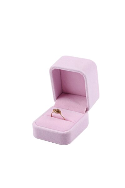 Choice صندوق خاتم من المخمل الوردي، صندوق مجوهرات كامل المجموعة، حامل خواتم و...