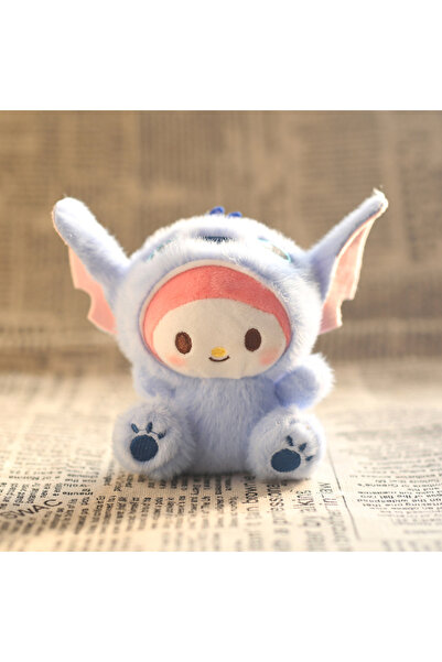 Miniso 13 cm Melody Sanrio Kuromi Toys Keychian Anime Stitch Pajama Series Handbag Pendant Sweet Hello Kitt