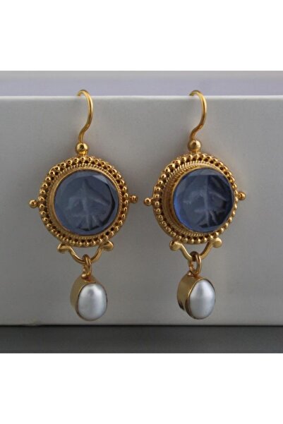 Choice E1739-2-dark blue New Blue Color Geometric Type Inlay Imitation Pearls...