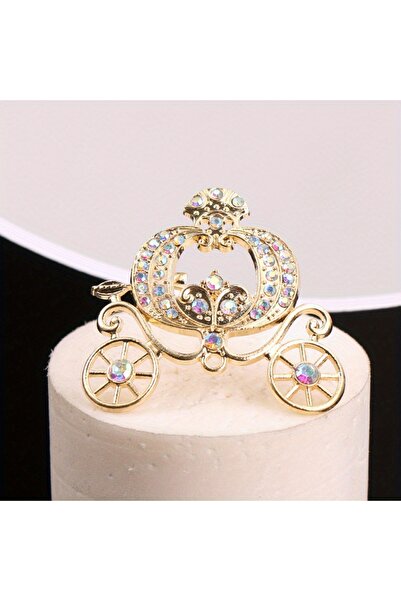 Choice دبوس سيارة على شكل قرع سندريلا على طراز القصص الخيالية مرصع بأحجار الراين الملونة في قالب بروك العتيق القديم