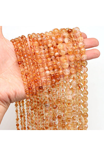 Choice1 8mm ( 45 to 46pcs ) Citrine 4/6/8/10mm Natural Citrine Crystal Stone ...