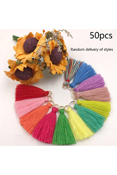 Choice 50 قطعة مختلطة 50/100 قطعة من الألوان المختلطة 3 سم شرابة صغيرة لصنع المجوهرات سلسلة مفاتيح حقيبة معلقة